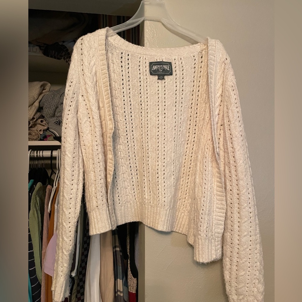 Ivory Cable Knit Cardigan